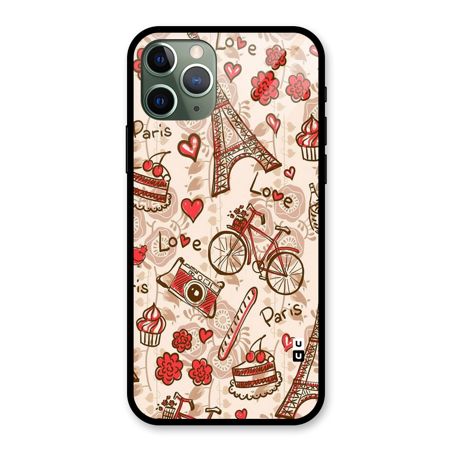 Red Peach City Glass Back Case for iPhone 11 Pro