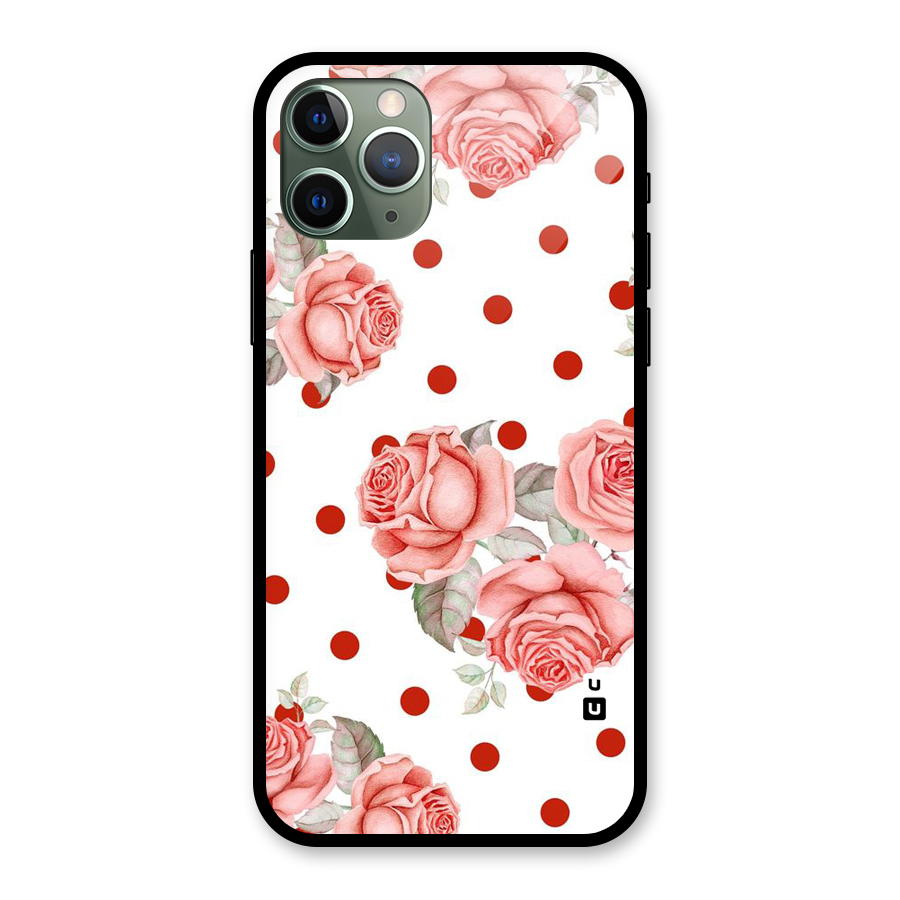 Red Peach Shade Flowers Glass Back Case for iPhone 11 Pro