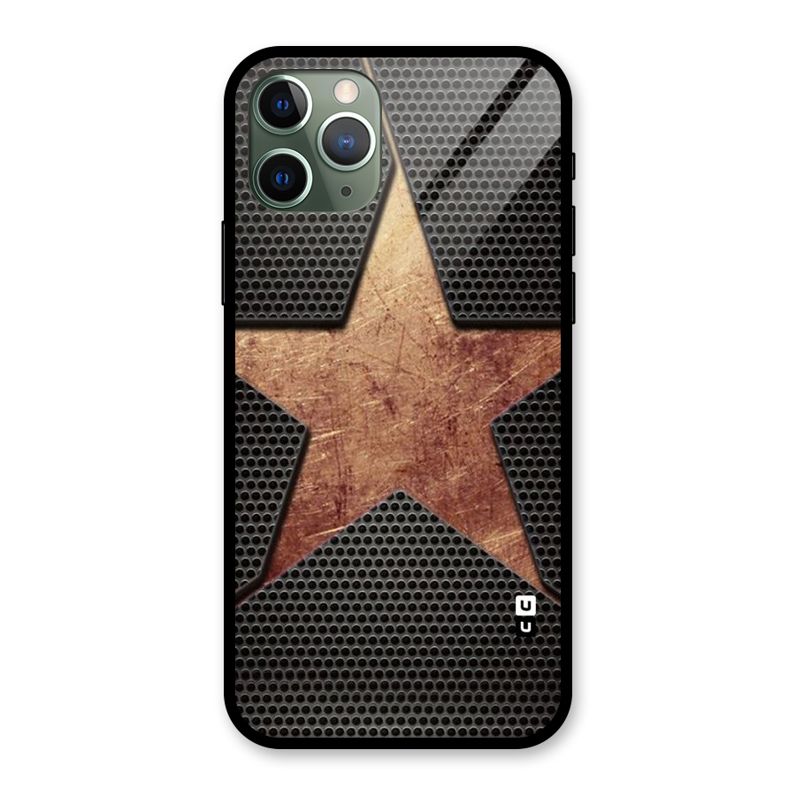 Rugged Gold Star Glass Back Case for iPhone 11 Pro