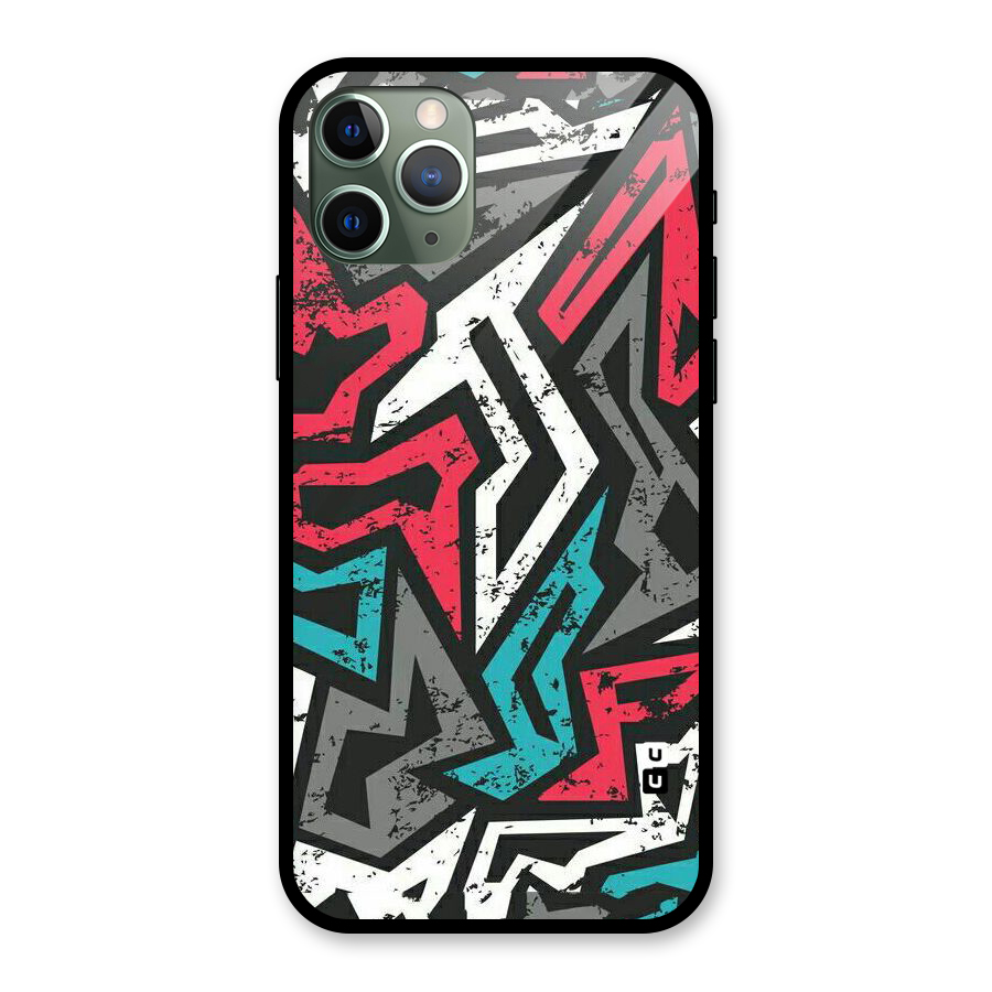 Rugged Strike Abstract Glass Back Case for iPhone 11 Pro