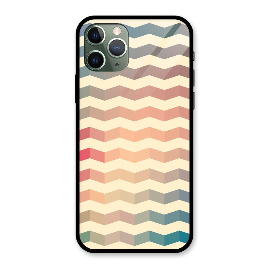 Seamless ZigZag Design Glass Back Case for iPhone 11 Pro