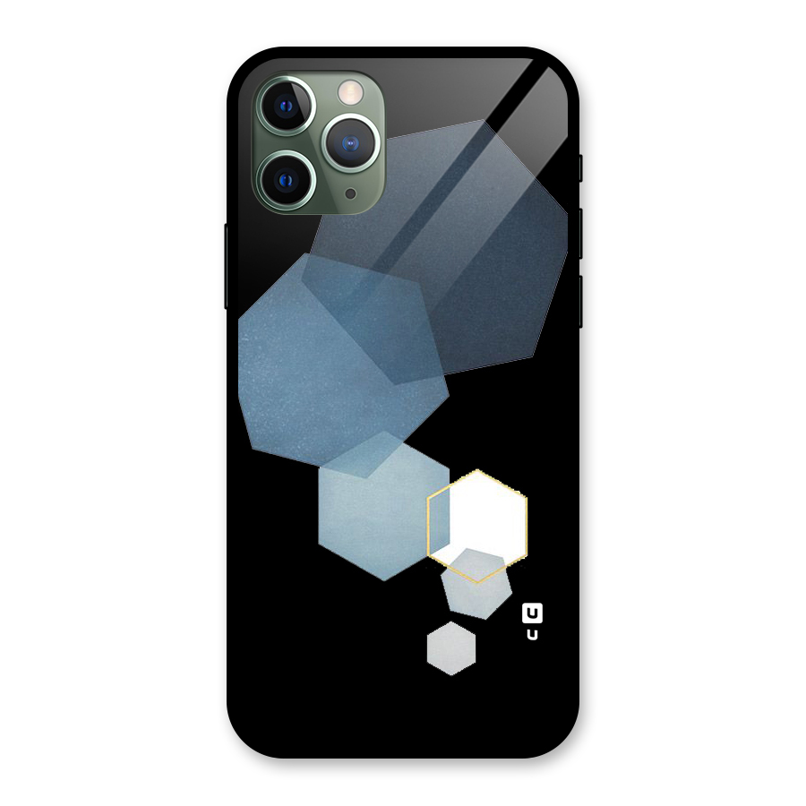 Shades Of Blue Shapes Glass Back Case for iPhone 11 Pro