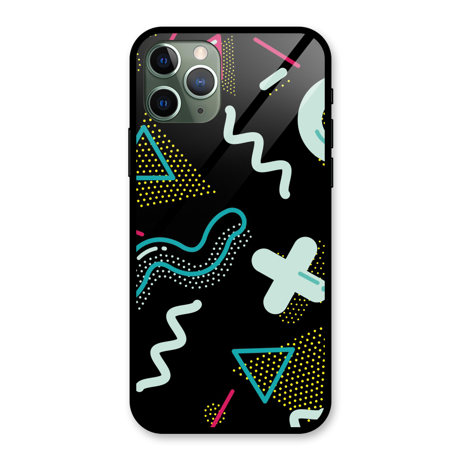 Shapes Pattern Glass Back Case for iPhone 11 Pro