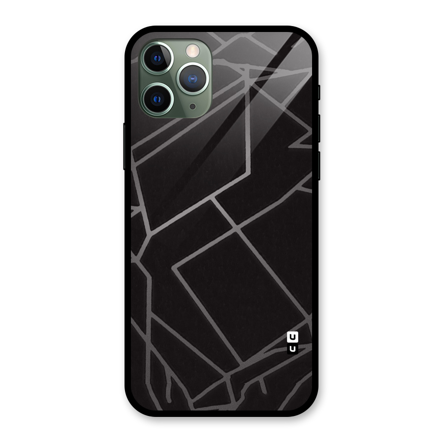 Silver Angle Design Glass Back Case for iPhone 11 Pro