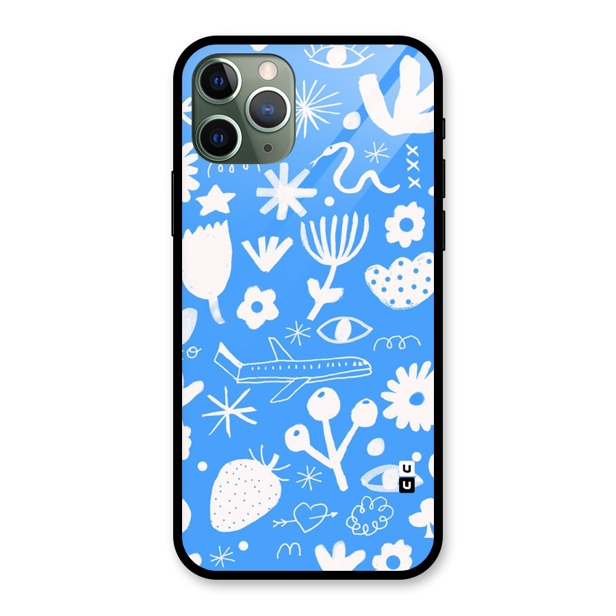 Space Blue Pattern Glass Back Case for iPhone 11 Pro