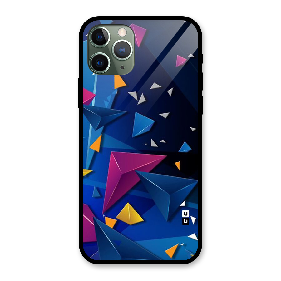 Space Colored Triangles Glass Back Case for iPhone 11 Pro