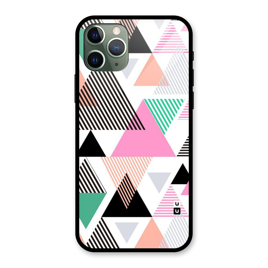 Stripes Abstract Colors Glass Back Case for iPhone 11 Pro