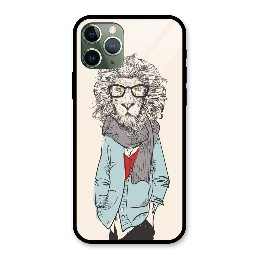 Stylish Lion Glass Back Case for iPhone 11 Pro