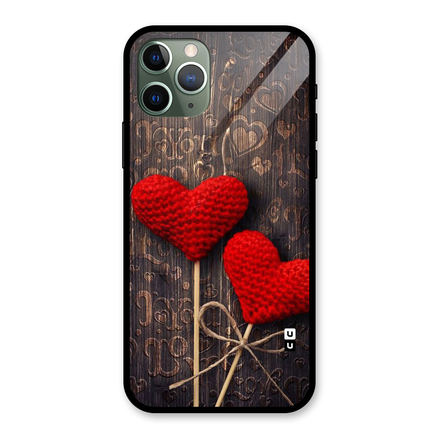 Thread Art Wooden Print Glass Back Case for iPhone 11 Pro