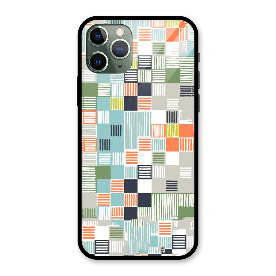 Tiny Boxes Stripes Glass Back Case for iPhone 11 Pro