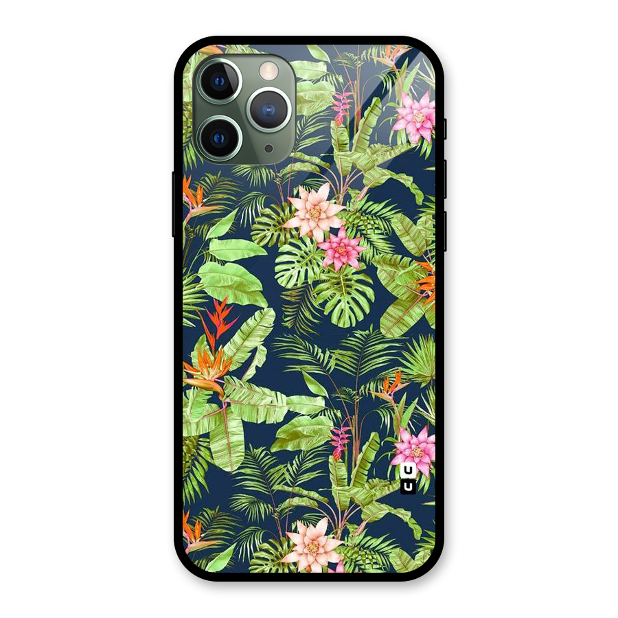 Tiny Flower Leaves Glass Back Case for iPhone 11 Pro