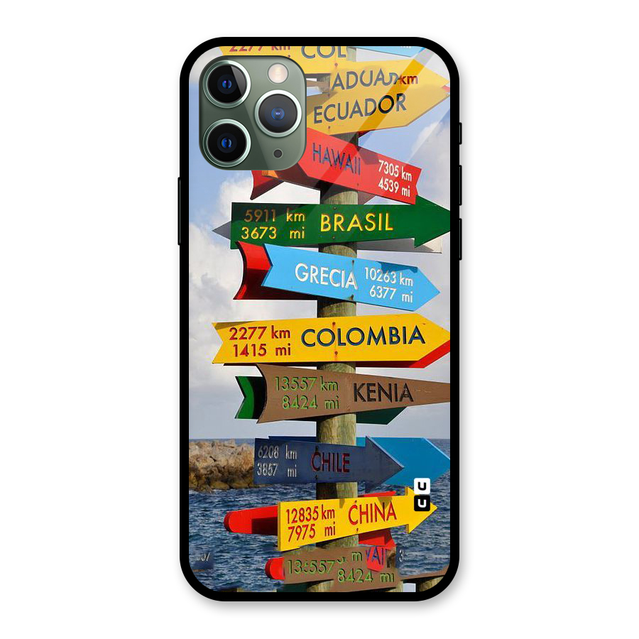 Travel Directions Glass Back Case for iPhone 11 Pro