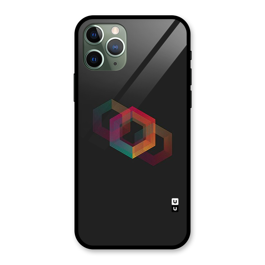 Tri-hexa Colours Glass Back Case for iPhone 11 Pro