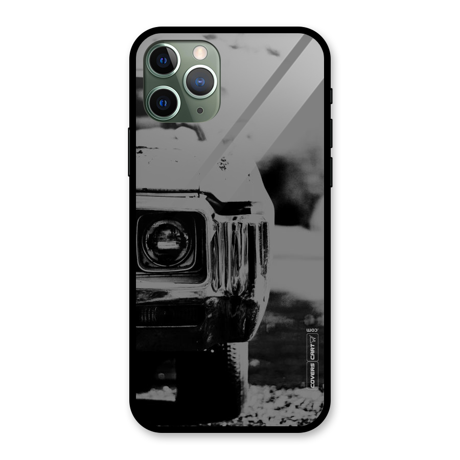Vintage Car Black and White Glass Back Case for iPhone 11 Pro