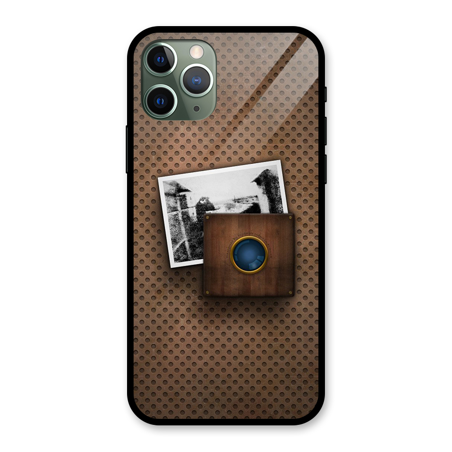 Vintage Wood Camera Glass Back Case for iPhone 11 Pro