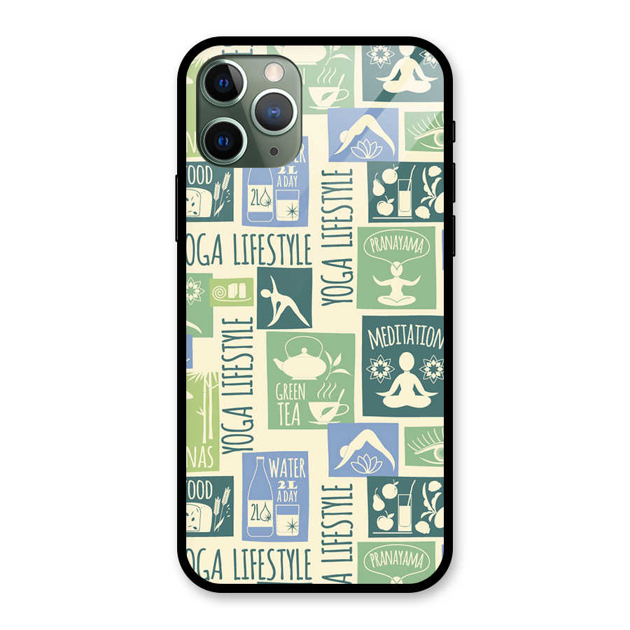 Vintage Yoga Lifestyle Glass Back Case for iPhone 11 Pro