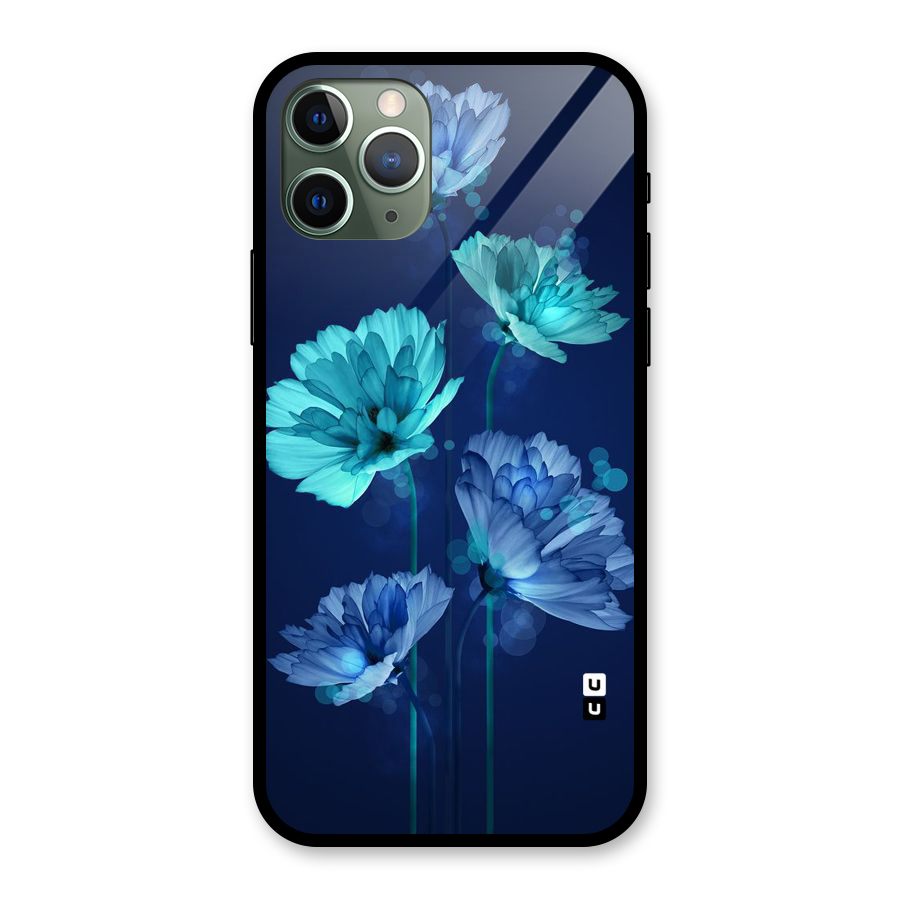 Water Flowers Glass Back Case for iPhone 11 Pro