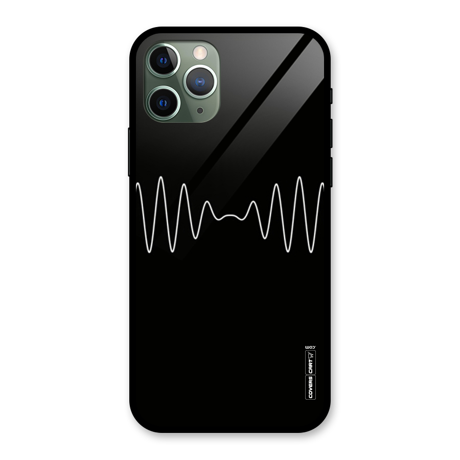 White Minimal Thread Glass Back Case for iPhone 11 Pro