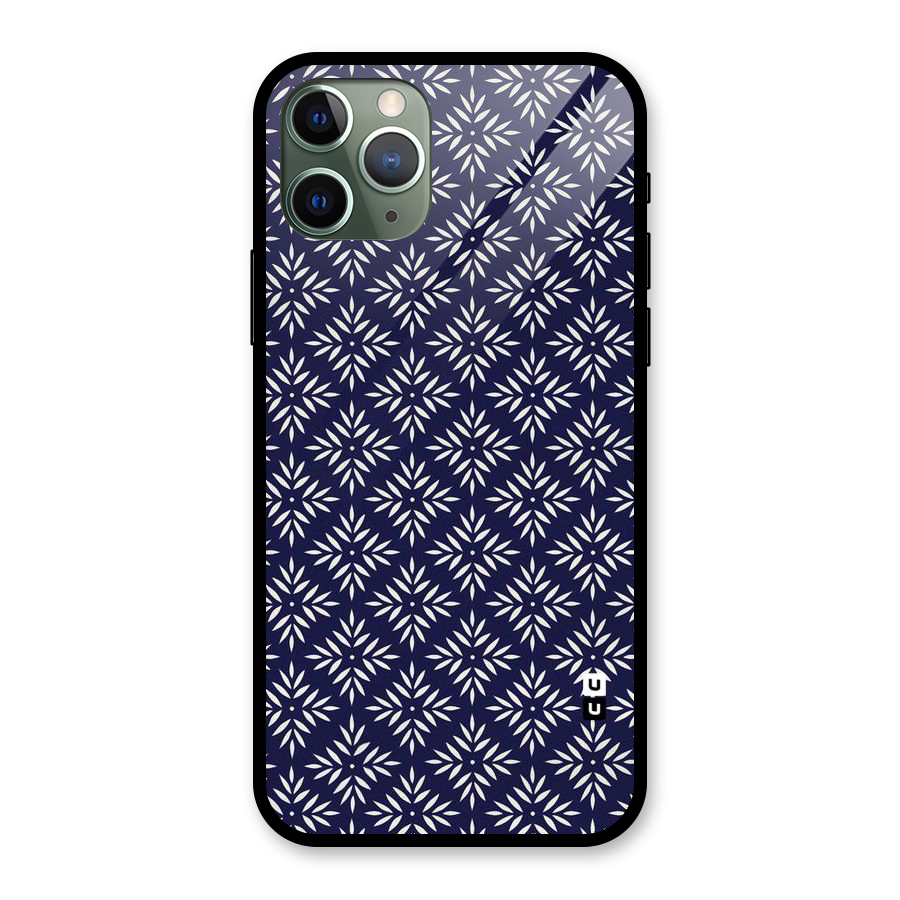 White Petals Pattern Glass Back Case for iPhone 11 Pro