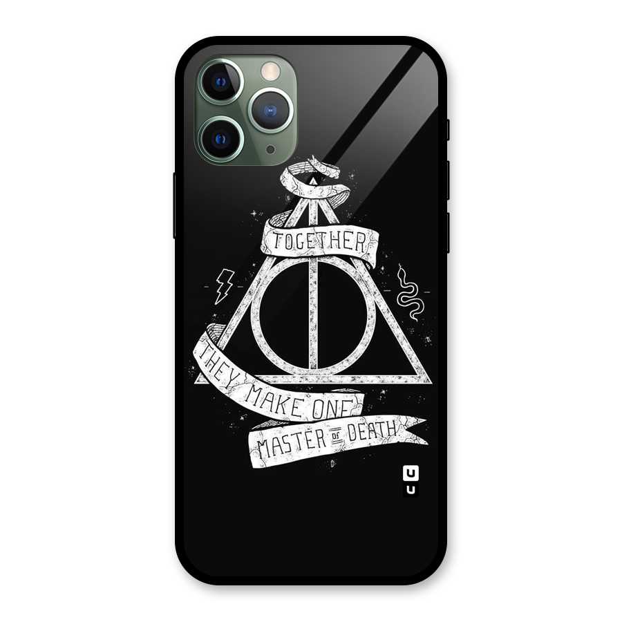 White Ribbon Glass Back Case for iPhone 11 Pro
