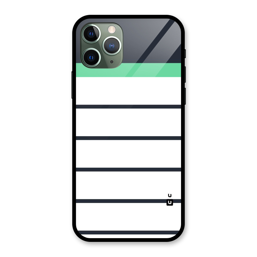 White and Simple Stripes Glass Back Case for iPhone 11 Pro