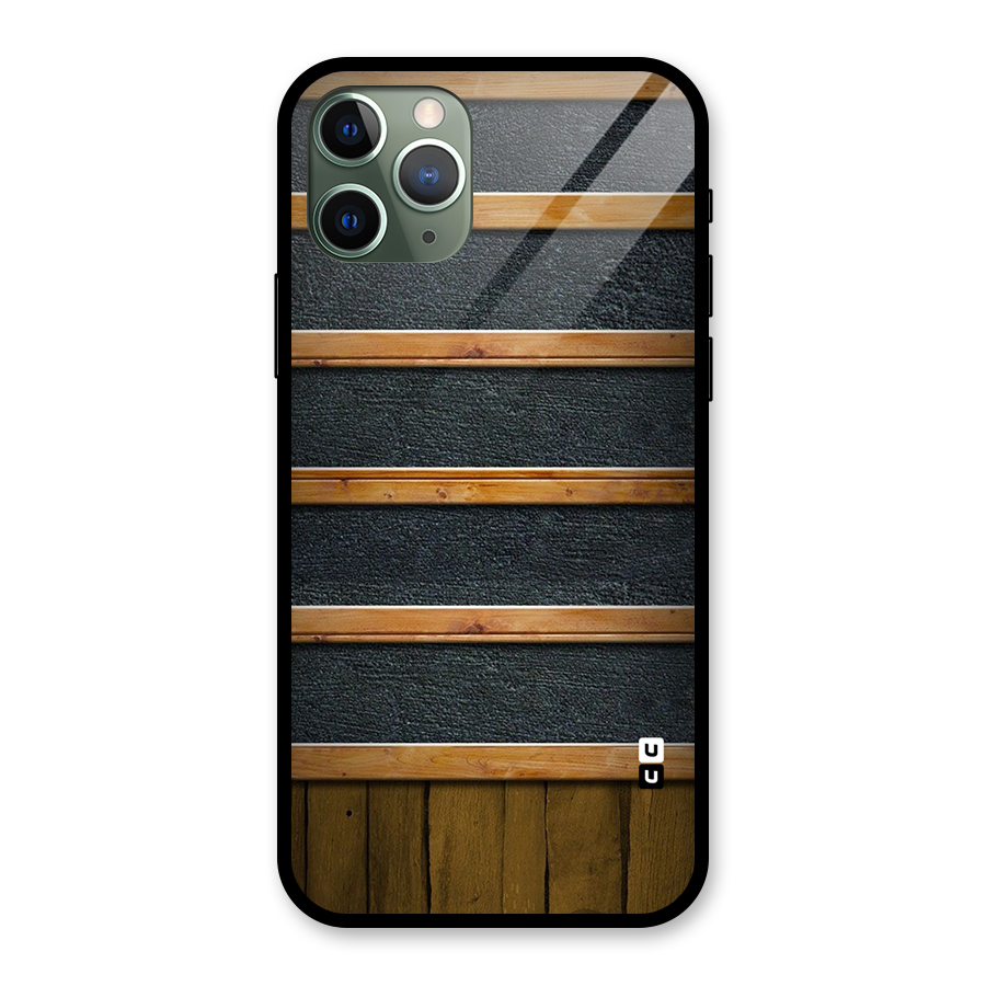 Wood Design Glass Back Case for iPhone 11 Pro