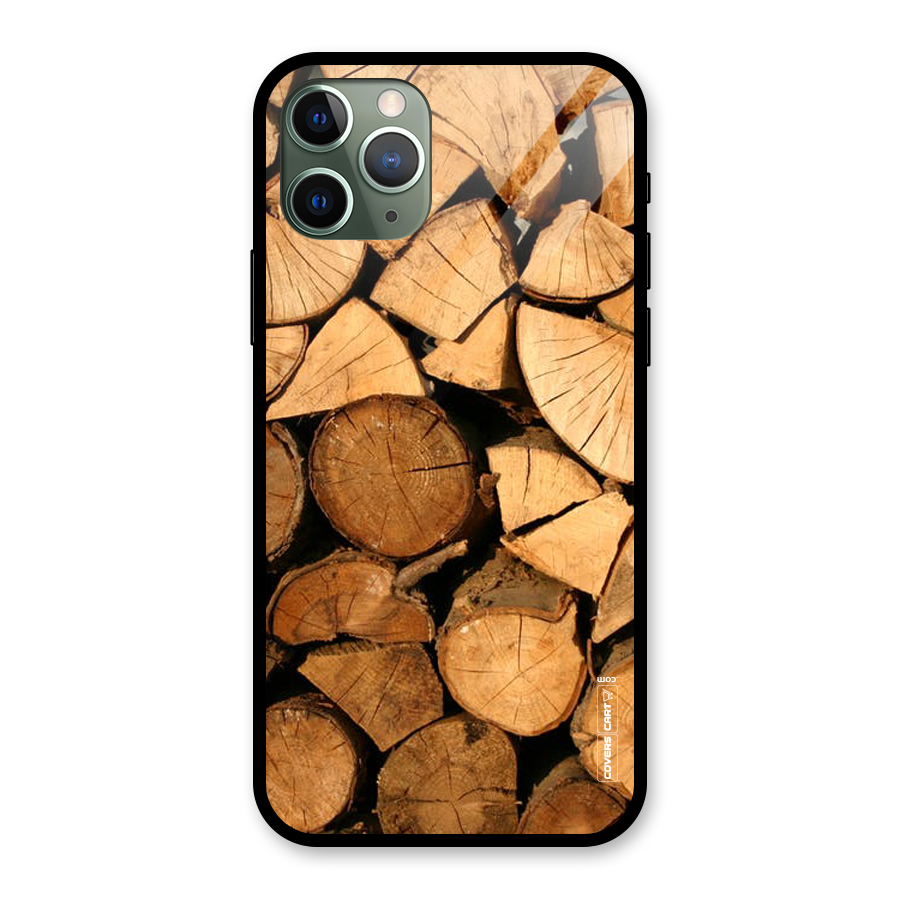 Wooden Logs Glass Back Case for iPhone 11 Pro