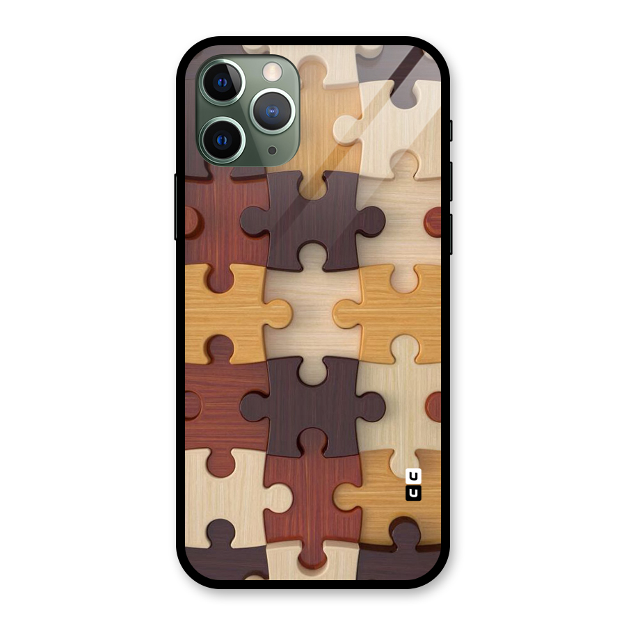 Wooden Puzzle (Printed) Glass Back Case for iPhone 11 Pro