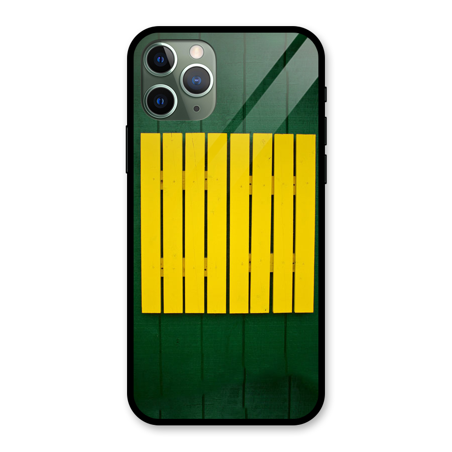 Yellow Fence Glass Back Case for iPhone 11 Pro