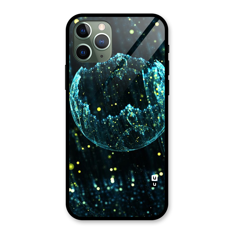 Yellow Rain Glass Back Case for iPhone 11 Pro