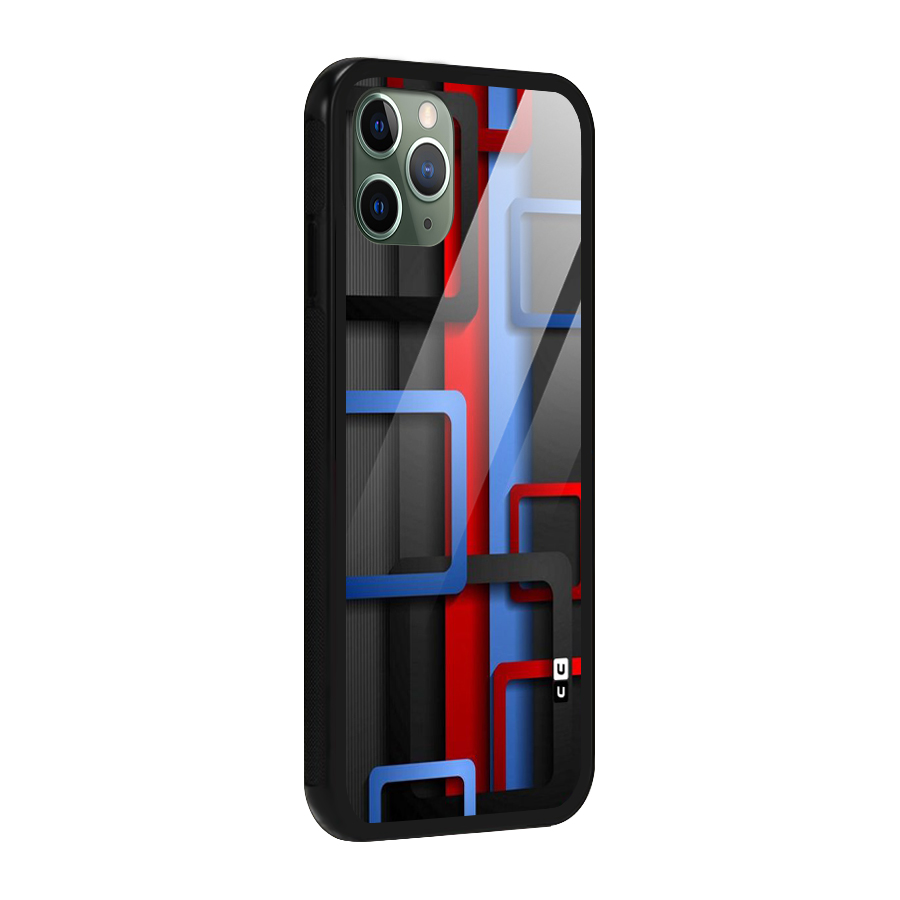 Abstract Box Glass Back Case for iPhone 11 Pro