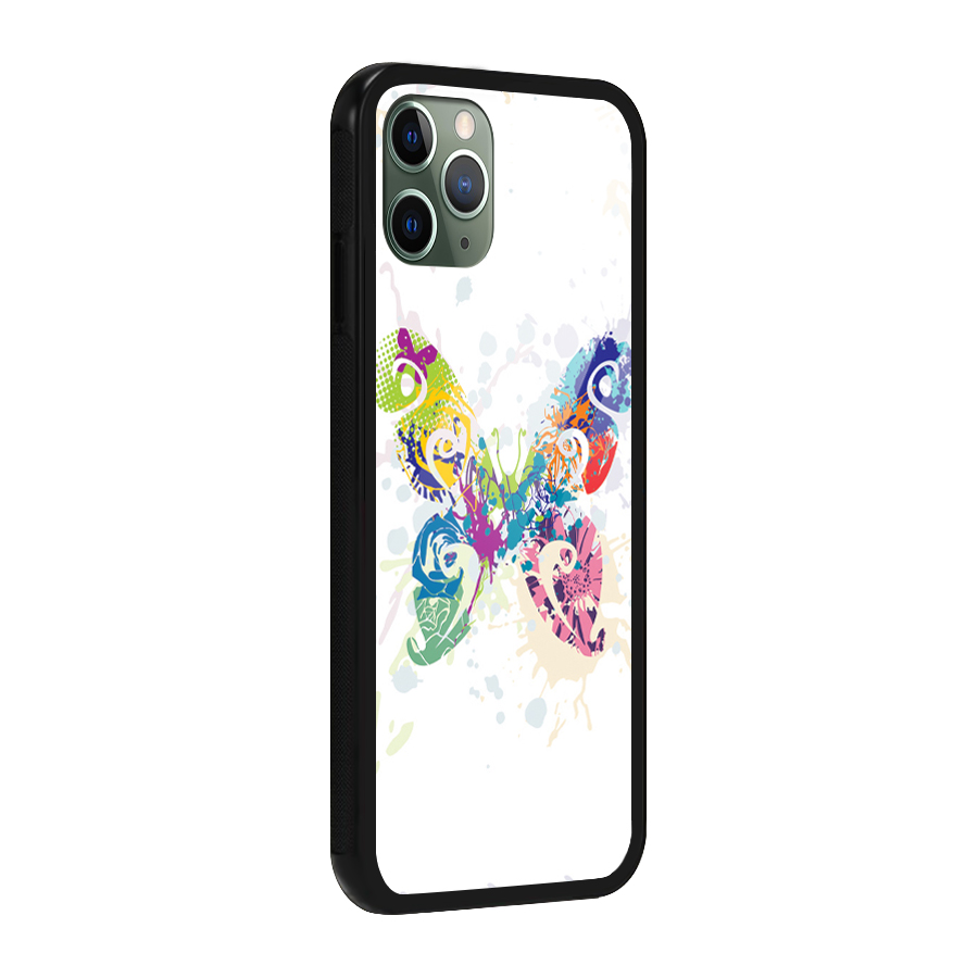 Abstract Butterfly Glass Back Case for iPhone 11 Pro
