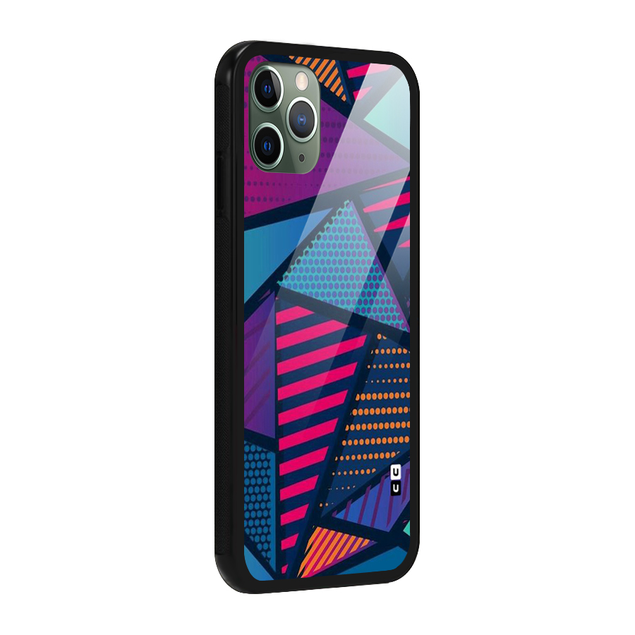 Abstract Lines Polka Glass Back Case for iPhone 11 Pro