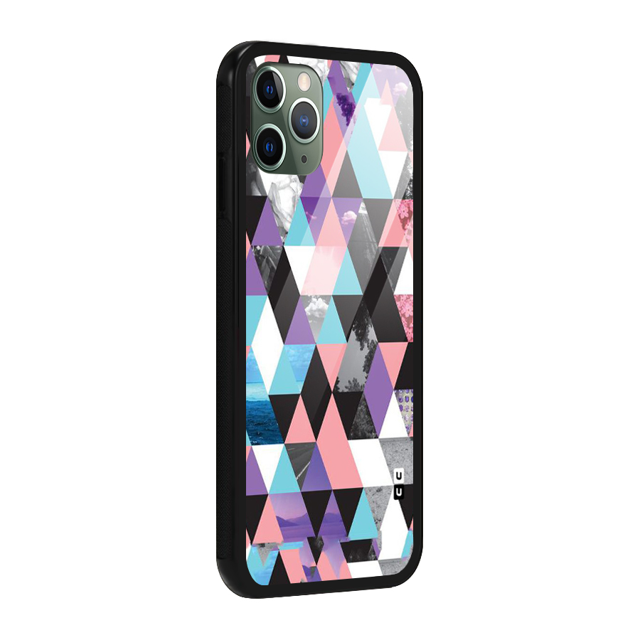 Abstract Splash Triangles Glass Back Case for iPhone 11 Pro
