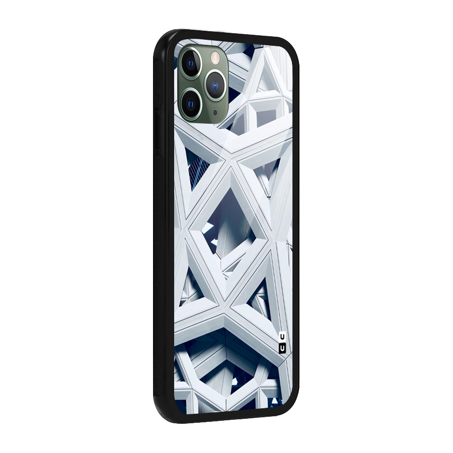 Abstract White Lines Glass Back Case for iPhone 11 Pro
