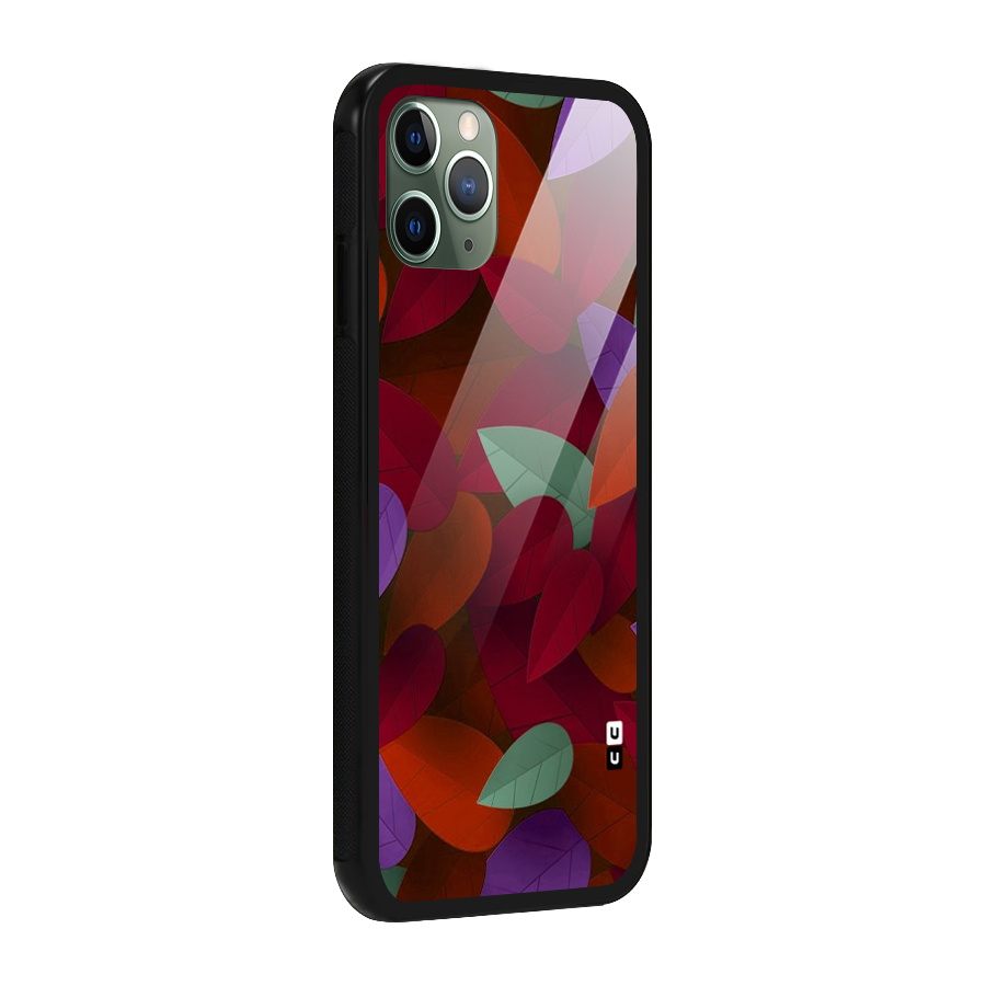 Aesthetic Colorful Leaves Glass Back Case for iPhone 11 Pro