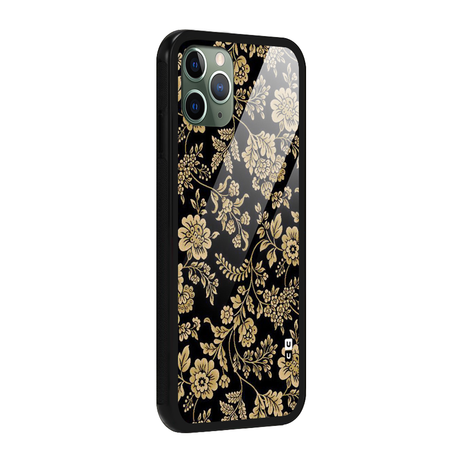 Aesthetic Golden Design Glass Back Case for iPhone 11 Pro