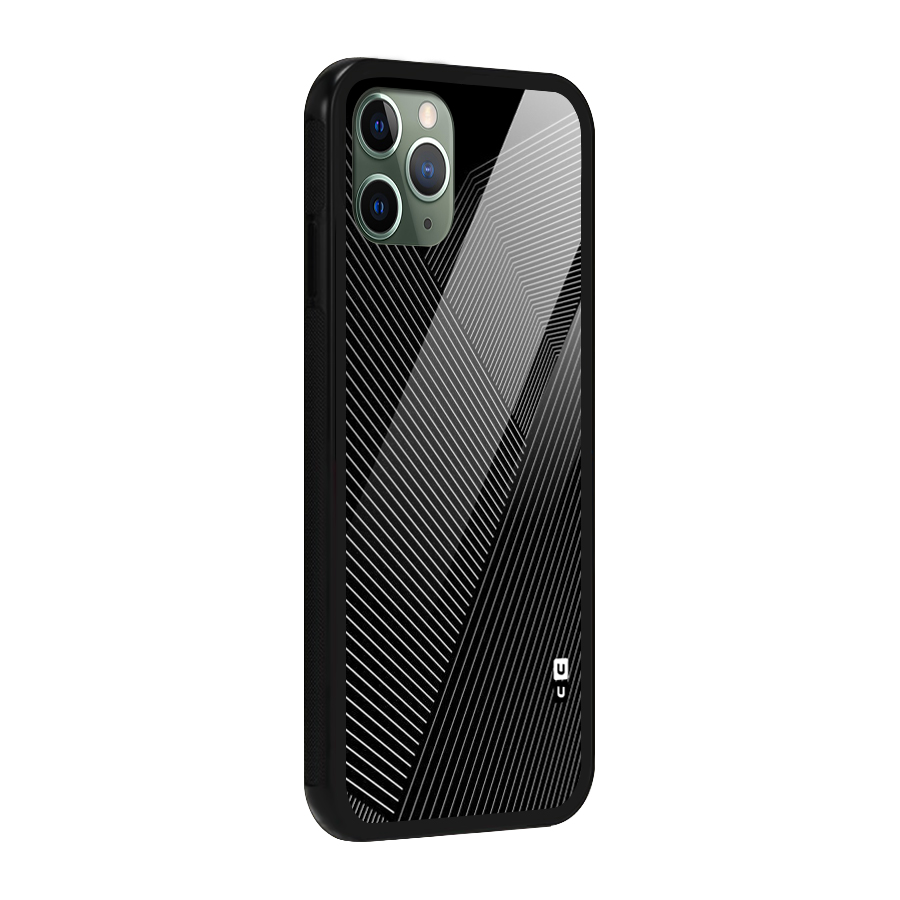 Aesthetic White Stripes Glass Back Case for iPhone 11 Pro