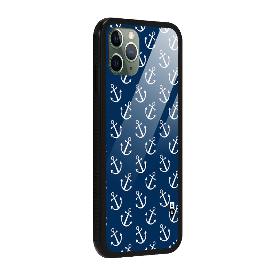 Anchor Zig Pattern Glass Back Case for iPhone 11 Pro