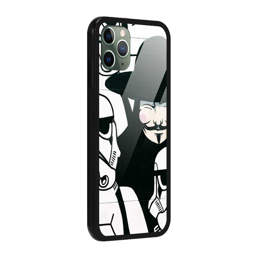 Anonymous Hat Glass Back Case for iPhone 11 Pro