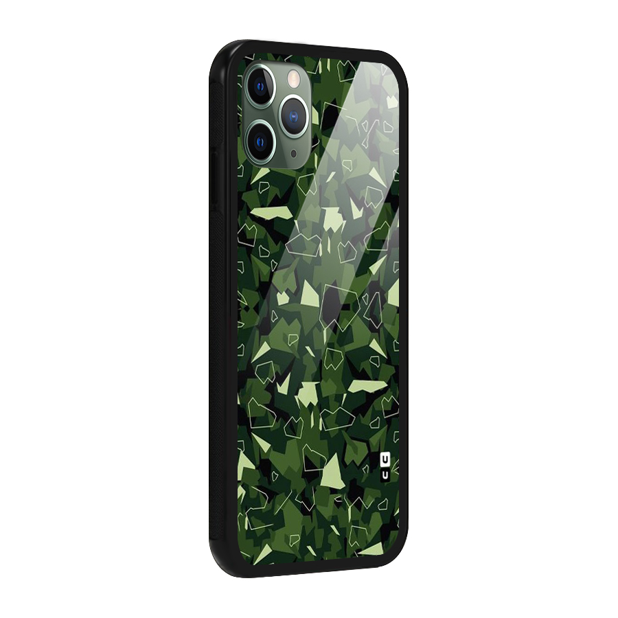 Army Shape Design Glass Back Case for iPhone 11 Pro
