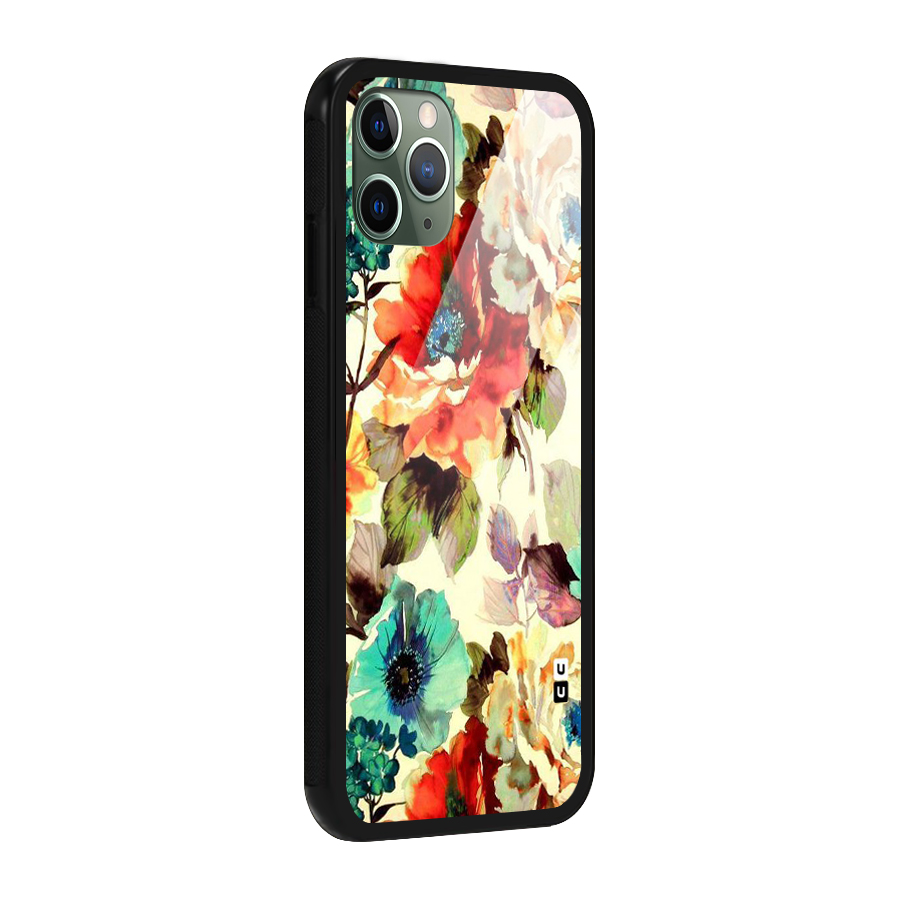 Artsy Bloom Flower Glass Back Case for iPhone 11 Pro