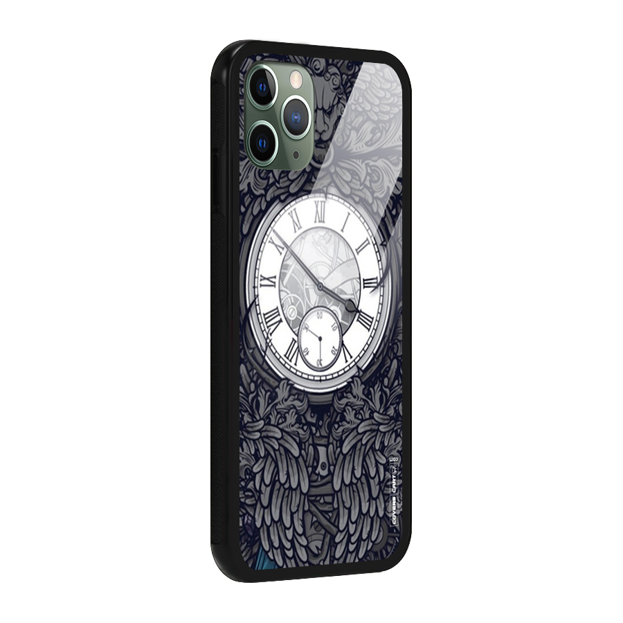 Artsy Wall Clock Glass Back Case for iPhone 11 Pro