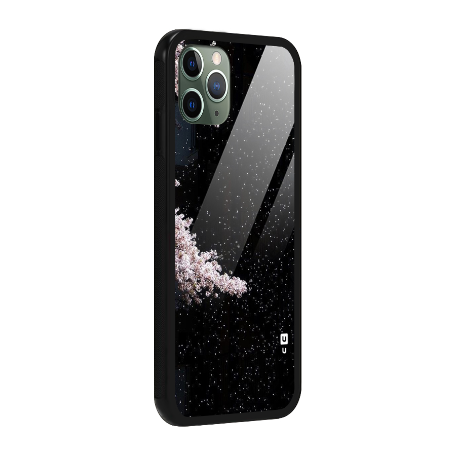 Beautiful Night Sky Flowers Glass Back Case for iPhone 11 Pro