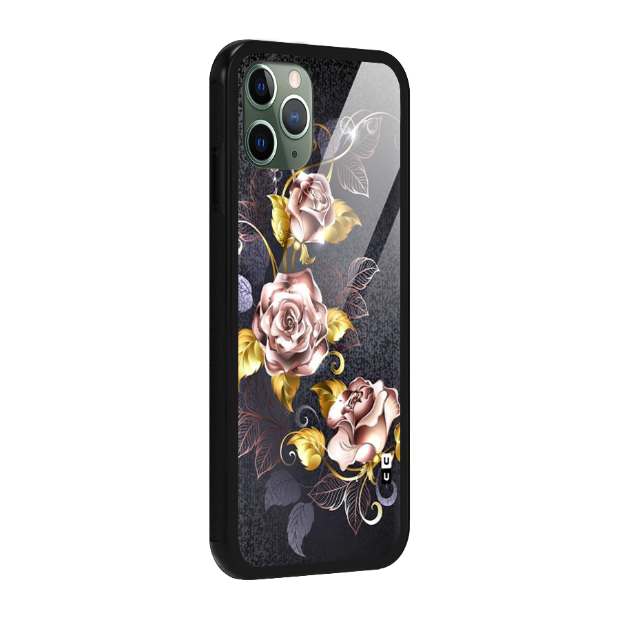 Beautiful Old Floral Design Glass Back Case for iPhone 11 Pro