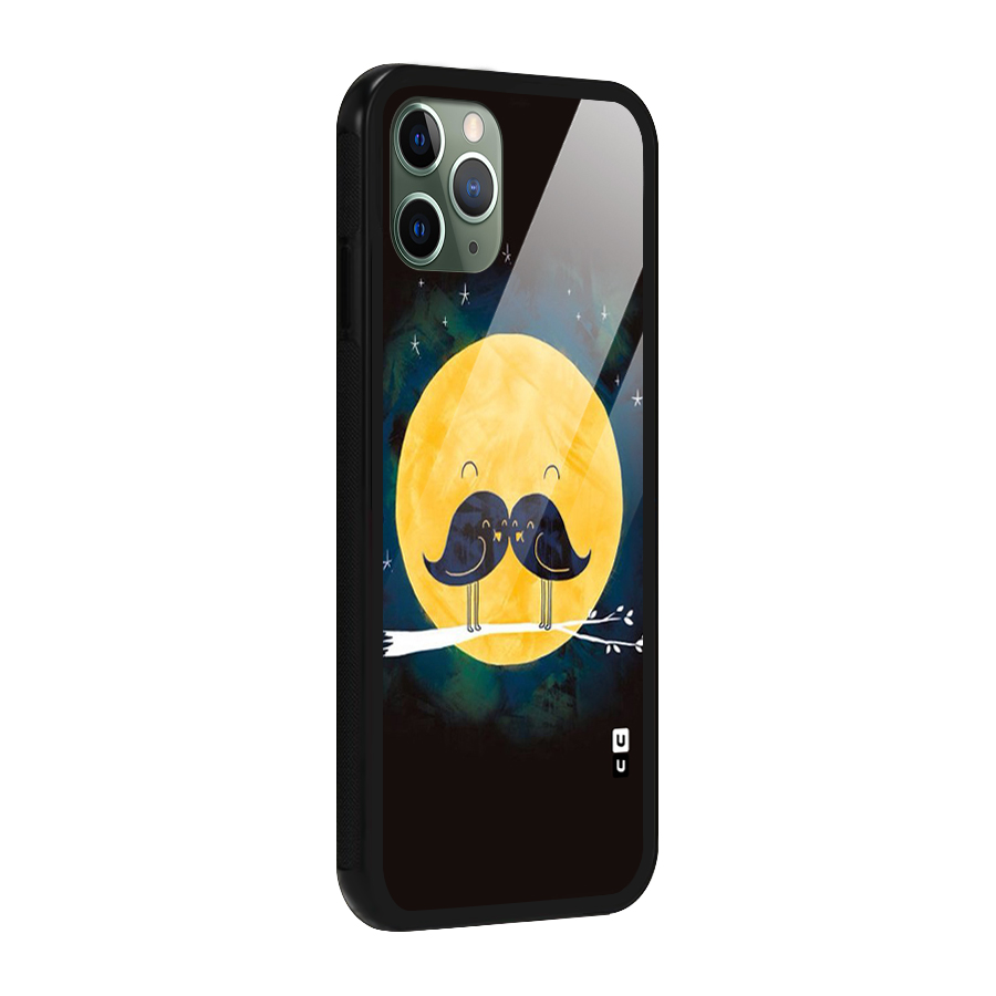 Bird Moustache Glass Back Case for iPhone 11 Pro