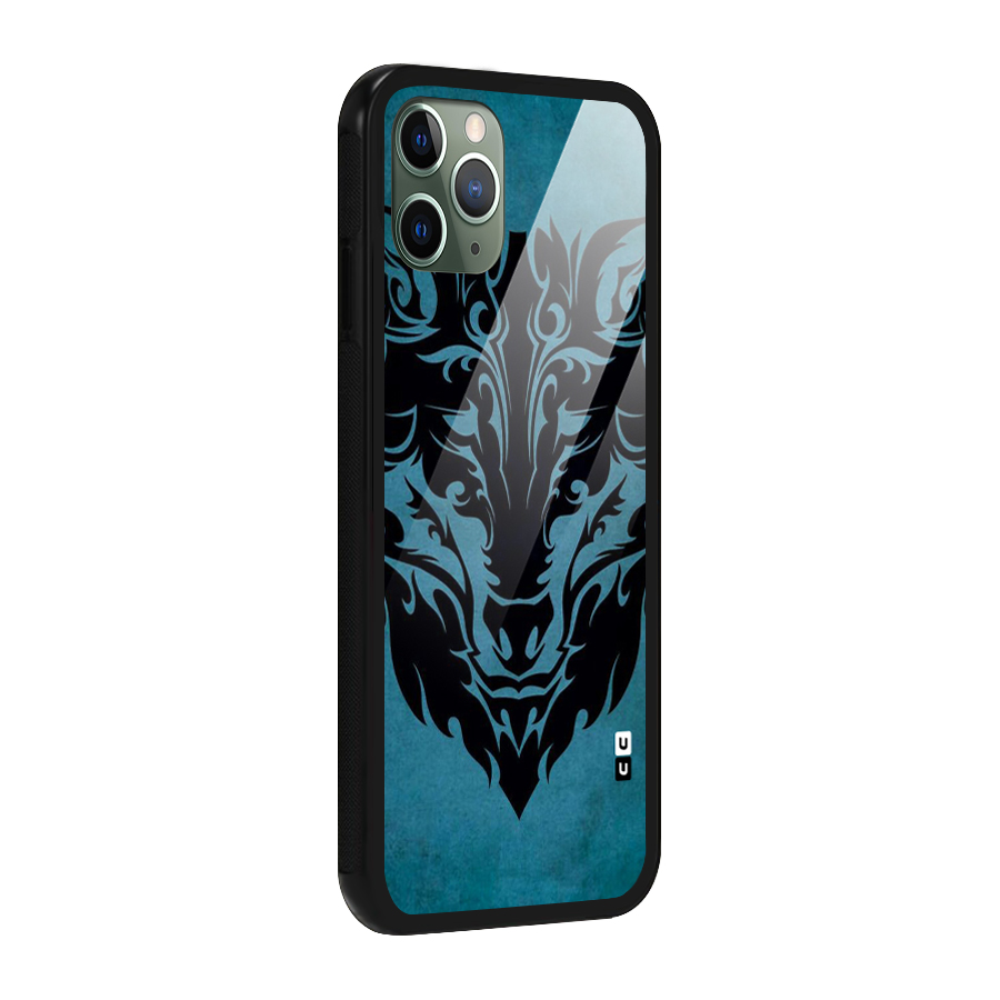 Black Artistic Wolf Glass Back Case for iPhone 11 Pro