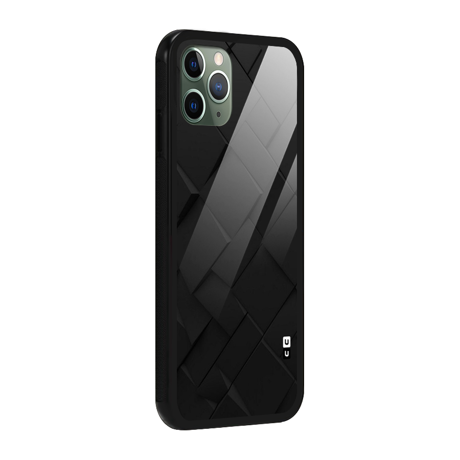 Black Elegant Design Glass Back Case for iPhone 11 Pro