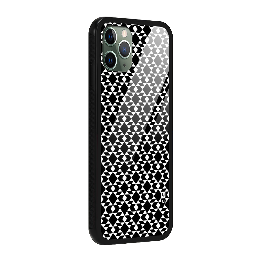 Black White Diamond Abstract Glass Back Case for iPhone 11 Pro