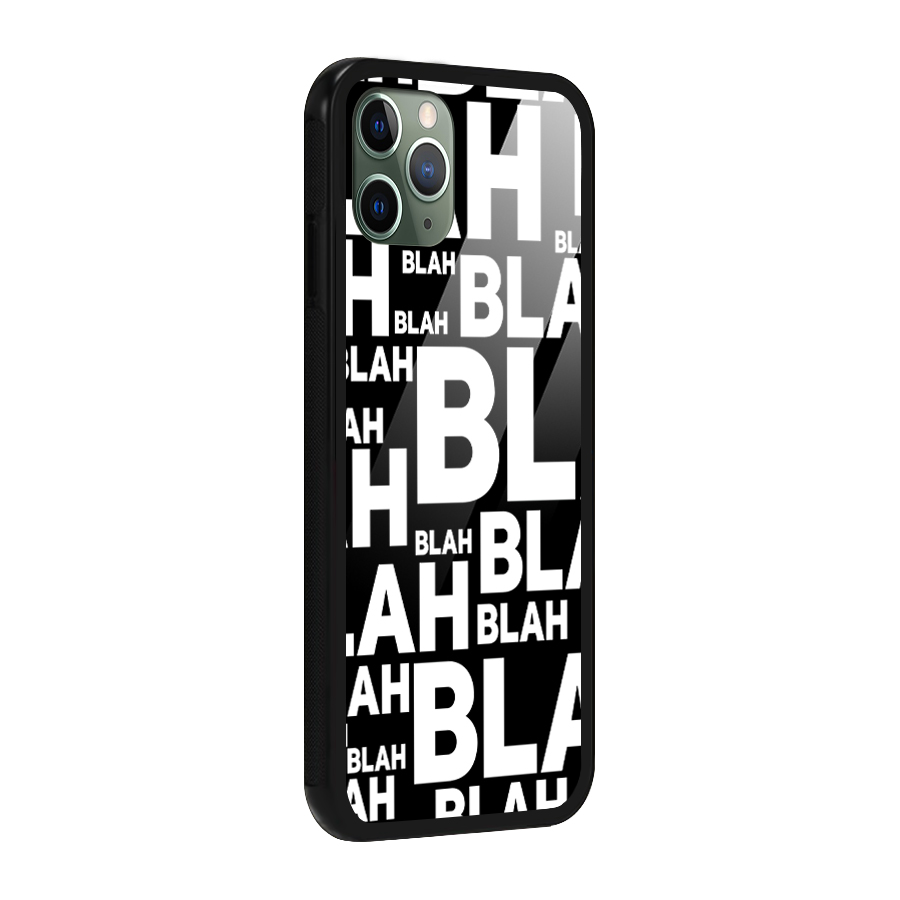 Blah Blah Pattern Glass Back Case for iPhone 11 Pro